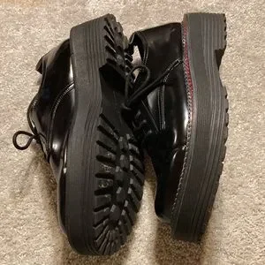 Bershka | Shoes | Bershka Chunky Sole Black Lace Up Shoe